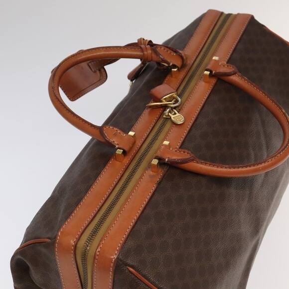 CELINE Macadam Canvas Boston Bag Pvc Leather Brown Gold - Picture 6 of 13